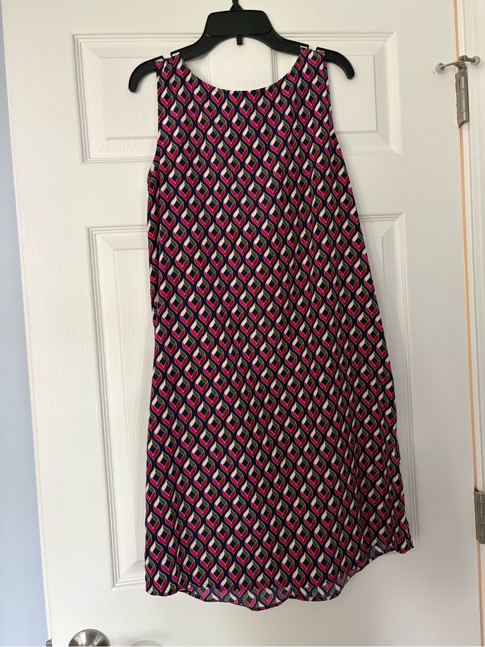 Halogen Navy Pink and Cream Geometric Sleeveless Dress